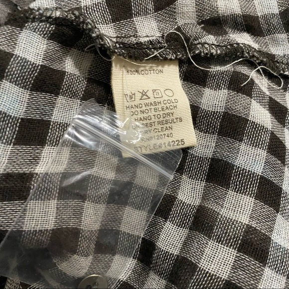 Mystree Oversized Brown Green Plaid Button Down Tunic Top - Picture 6 of 6